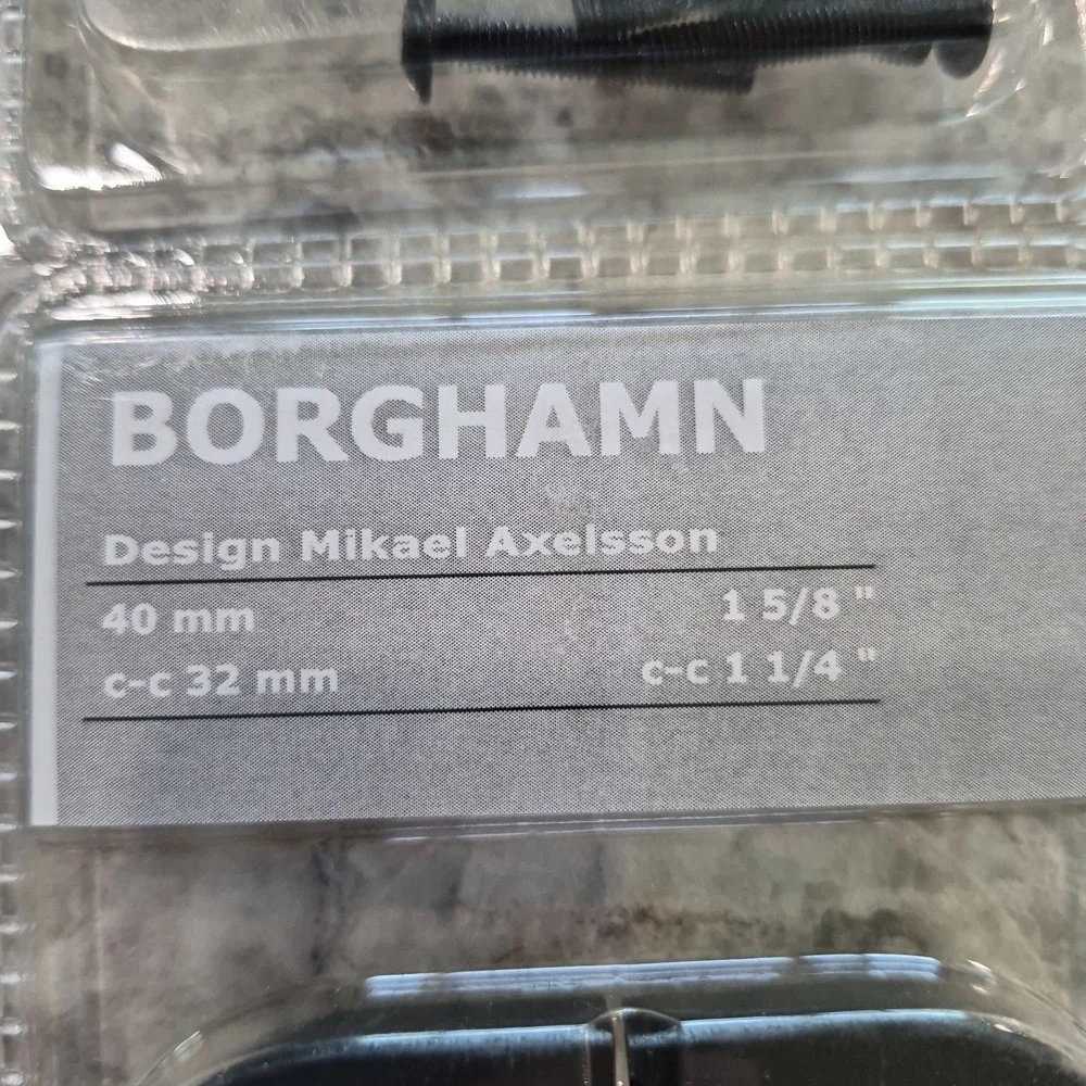 IKEA BORGHAMN Drawer Pull Handle Black 1 5/8